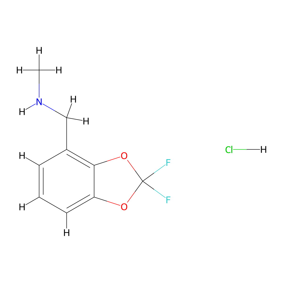 [(2,2-Difluoro-1,3-dioxaindan-4-yl)methyl](methyl)aminehydrochloride molecular structure, CAS 2270913-80-7