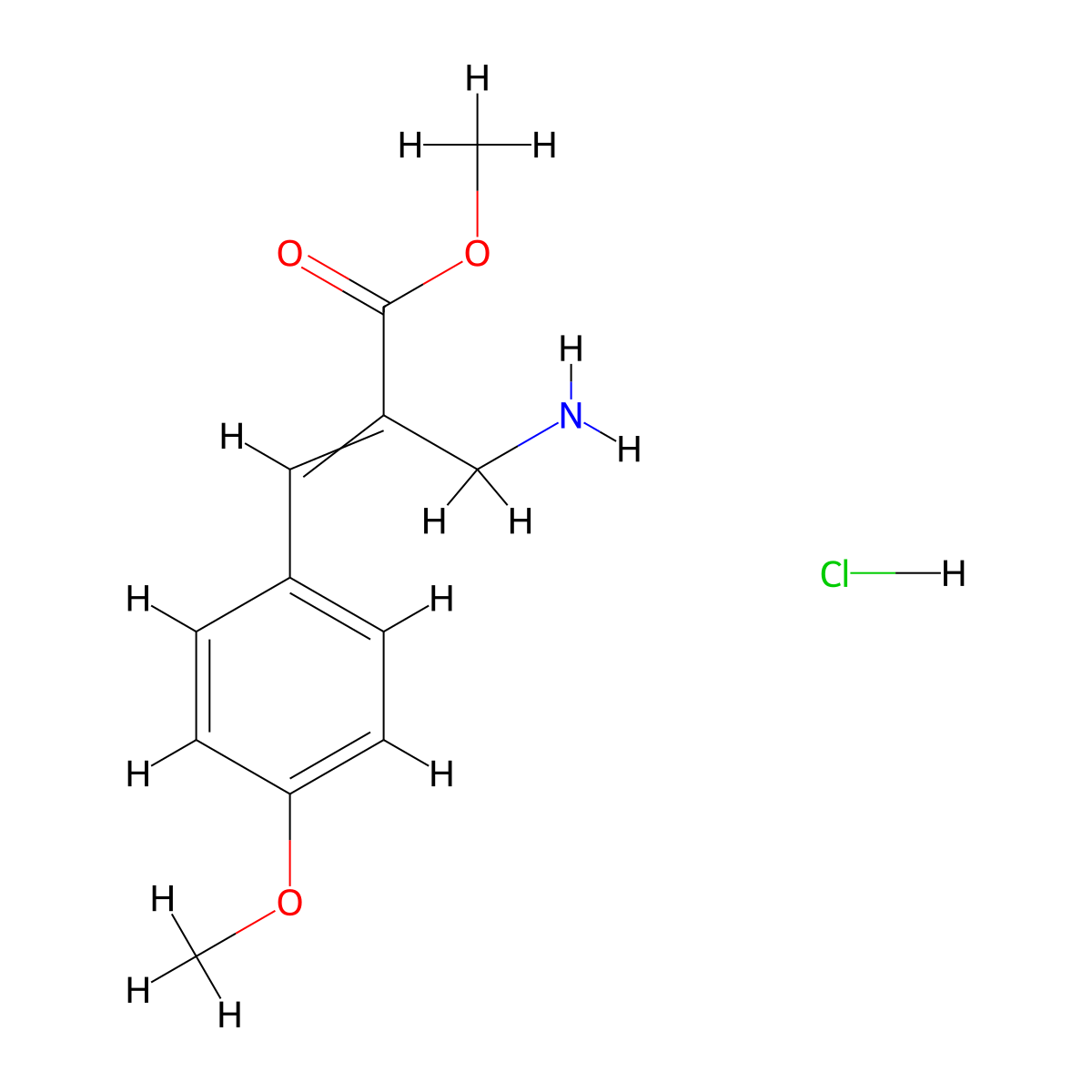 Methyl 2-(aminomethyl)-3-(4-methoxyphenyl)prop-2-enoate;hydrochloride molecular structure, CAS 2270915-08-5
