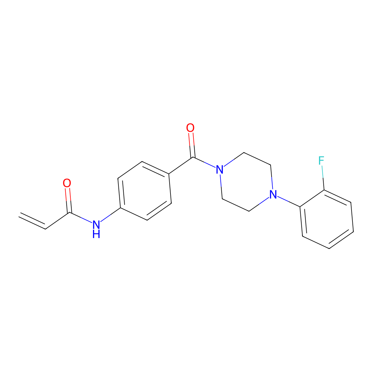 N-{4-[4-(2-fluorophenyl)piperazine-1-carbonyl]phenyl}prop-2-enamide molecular structure, CAS 2270918-38-0