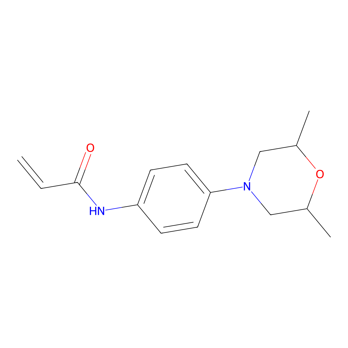 N-[4-(2,6-dimethylmorpholin-4-yl)phenyl]prop-2-enamide molecular structure, CAS 2270918-49-3