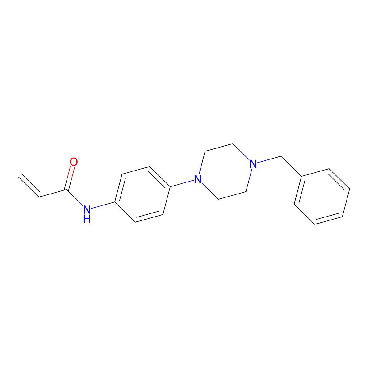 N-[4-(4-benzylpiperazin-1-yl)phenyl]prop-2-enamide molecular structure, CAS 2270918-50-6