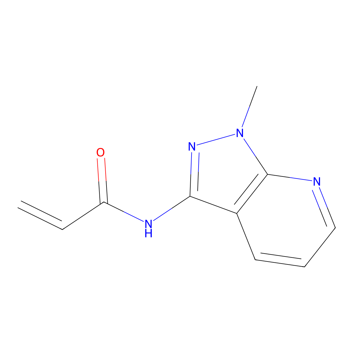 N-{1-methyl-1H-pyrazolo[3,4-b]pyridin-3-yl}prop-2-enamide molecular structure, CAS 2270918-58-4