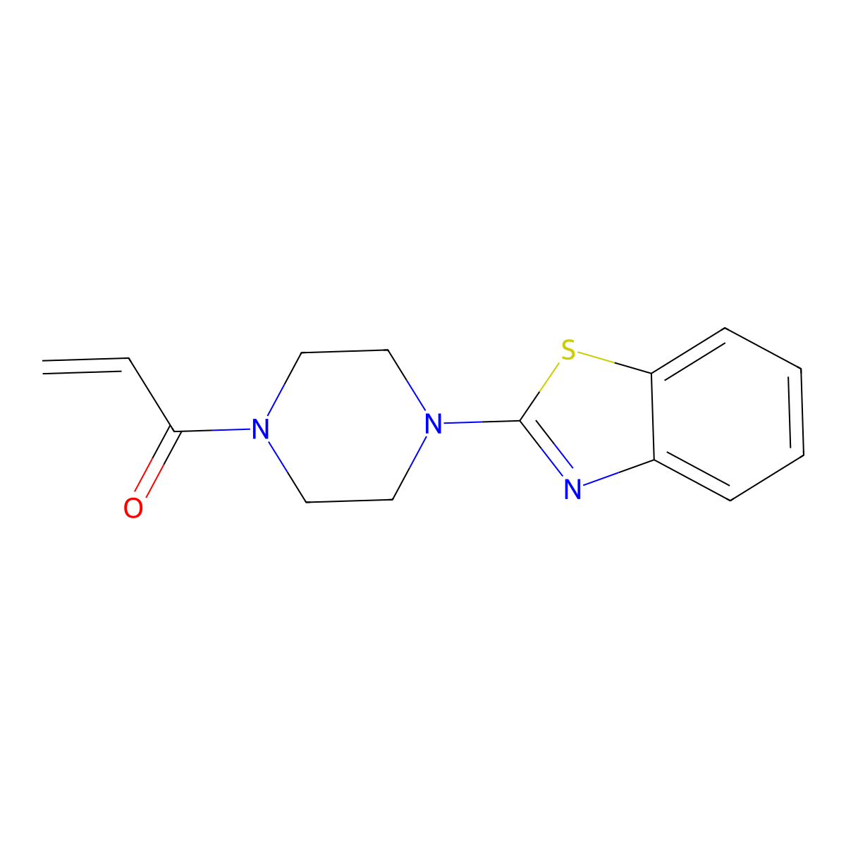 1-[4-(1,3-Benzothiazol-2-yl)piperazin-1-yl]prop-2-en-1-one molecular structure, CAS 2270918-60-8