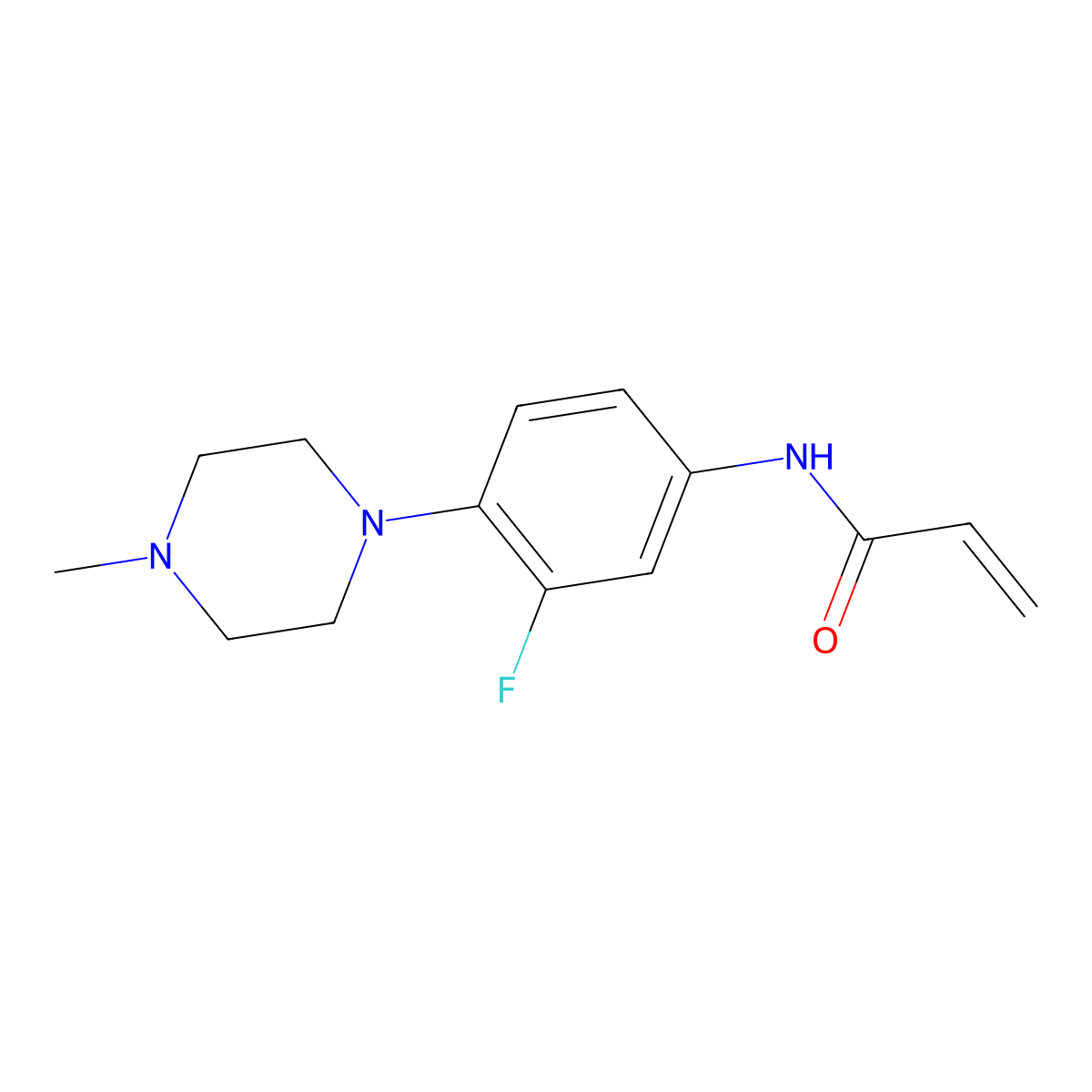 N-[3-fluoro-4-(4-methylpiperazin-1-yl)phenyl]prop-2-enamide molecular structure, CAS 2270918-63-1