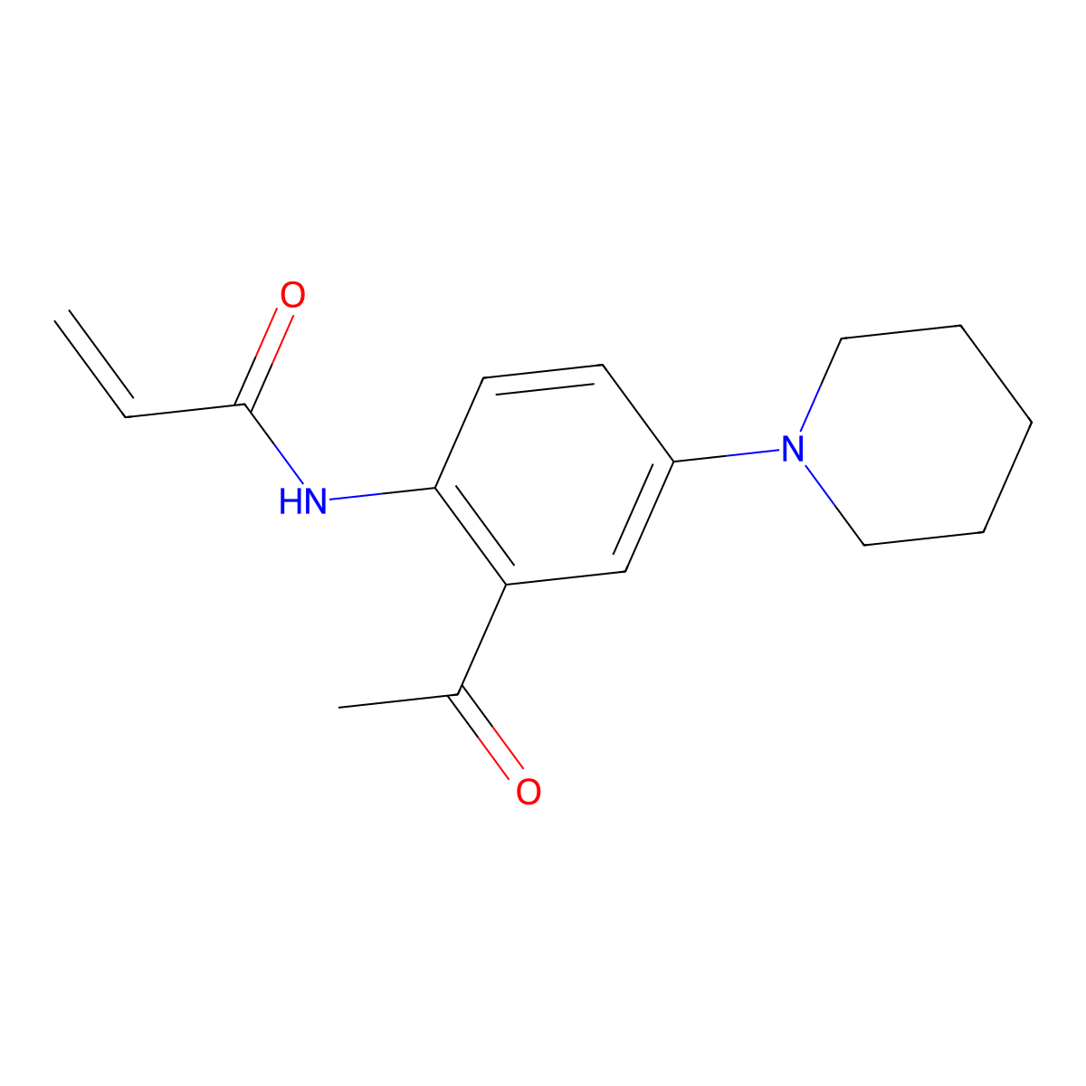N-[2-acetyl-4-(piperidin-1-yl)phenyl]prop-2-enamide molecular structure, CAS 2270918-66-4