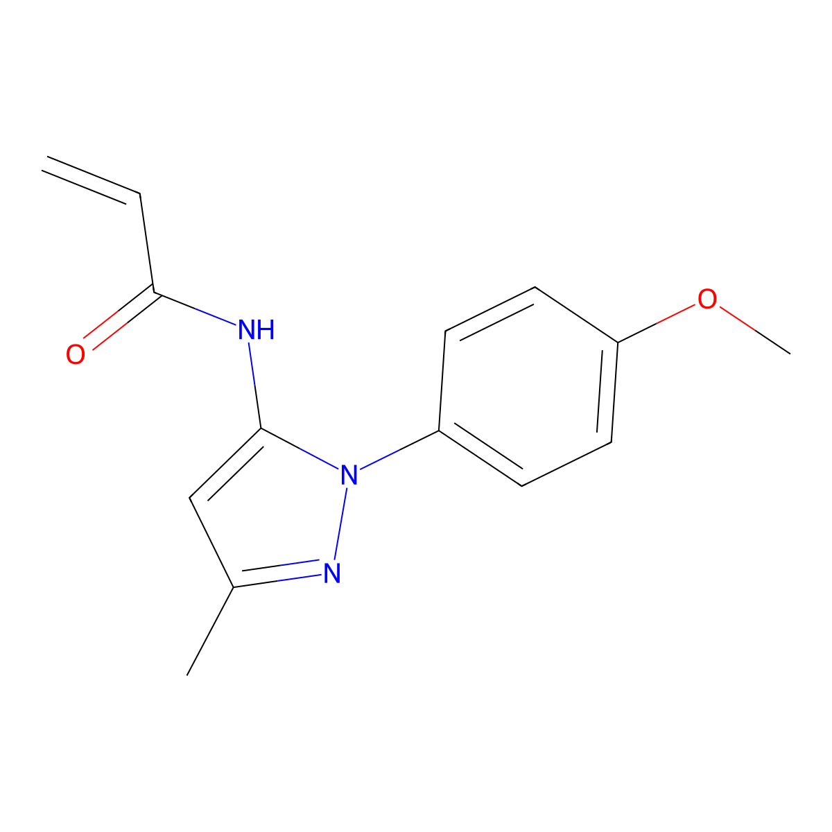 N-[2-(4-methoxyphenyl)-5-methylpyrazol-3-yl]prop-2-enamide molecular structure, CAS 2270918-69-7
