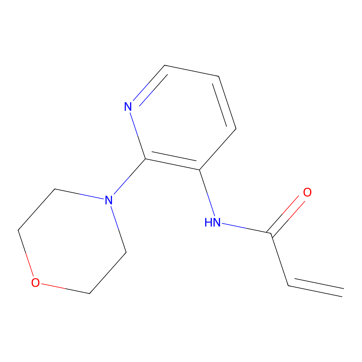 N-[2-(morpholin-4-yl)pyridin-3-yl]prop-2-enamide molecular structure, CAS 2270918-72-2