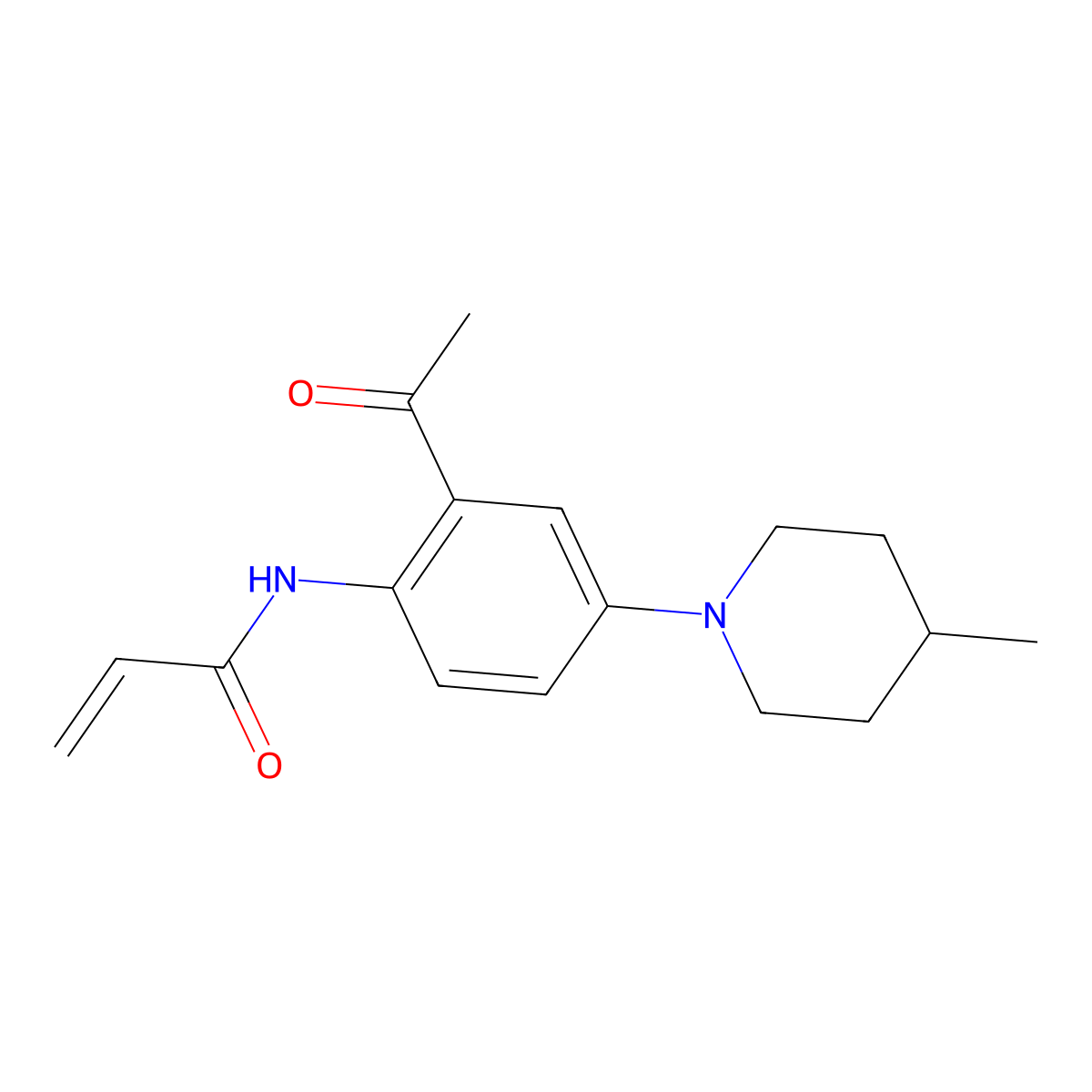 N-[2-acetyl-4-(4-methylpiperidin-1-yl)phenyl]prop-2-enamide molecular structure, CAS 2270918-81-3