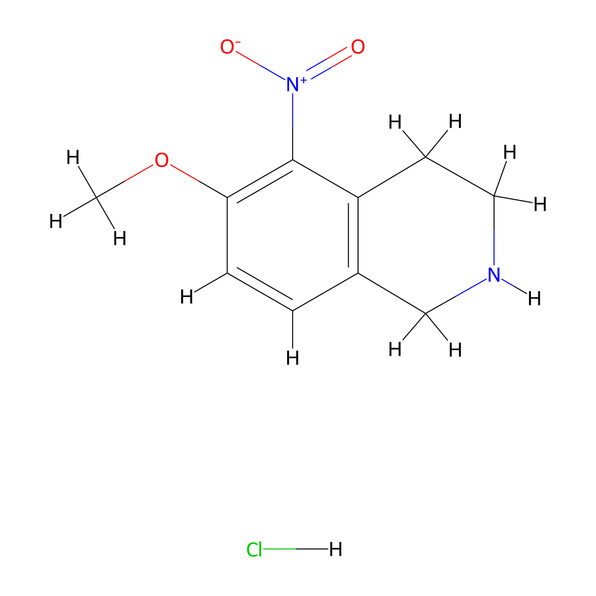 6-Methoxy-5-nitro-1,2,3,4-tetrahydroisoquinoline hydrochloride molecular structure, CAS 2270918-93-7
