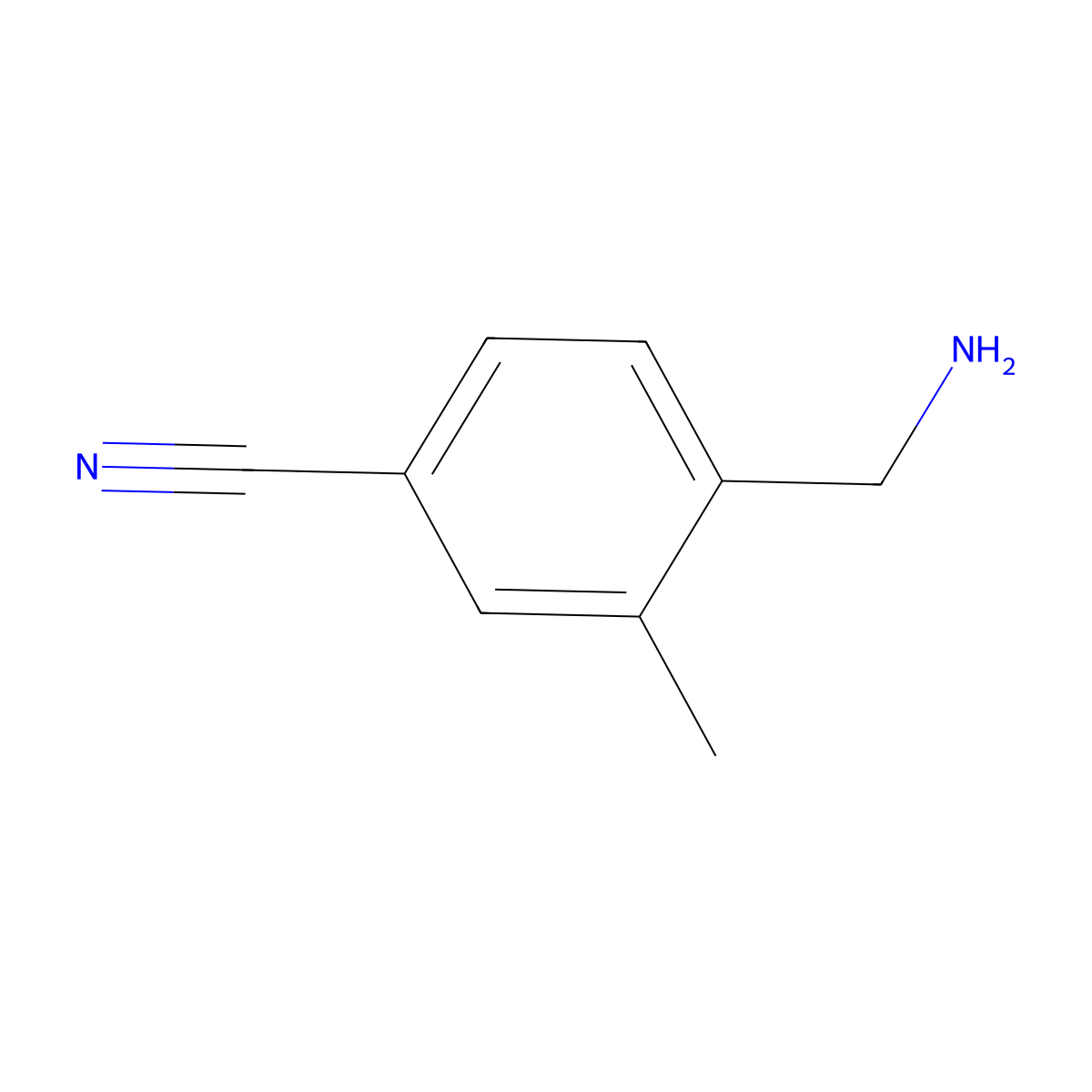 4-(Aminomethyl)-3-methylbenzonitrile molecular structure, CAS 227094-10-2