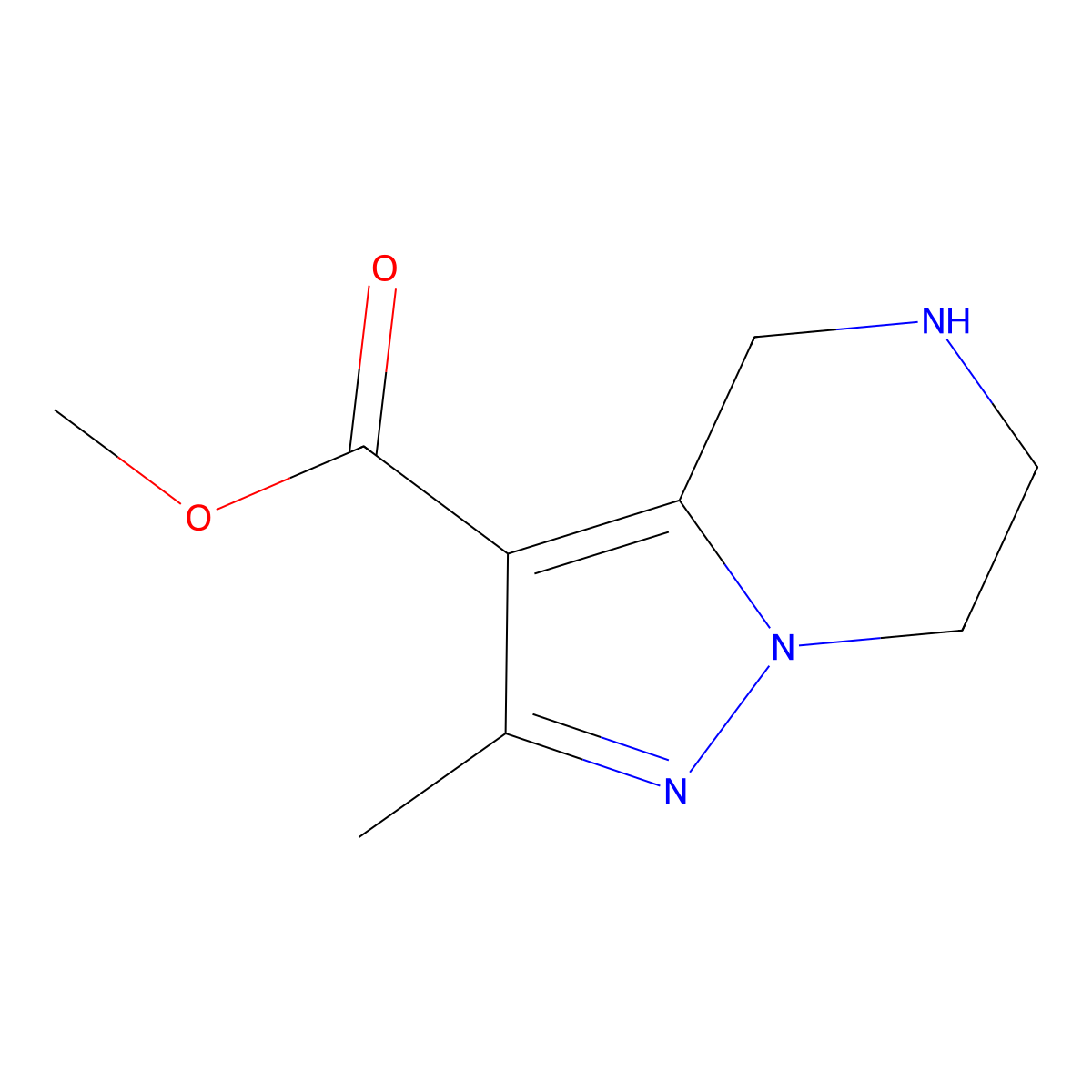 methyl 2-methyl-4H,5H,6H,7H-pyrazolo[1,5-a]pyrazine-3-carboxylate molecular structure, CAS 2270943-02-5