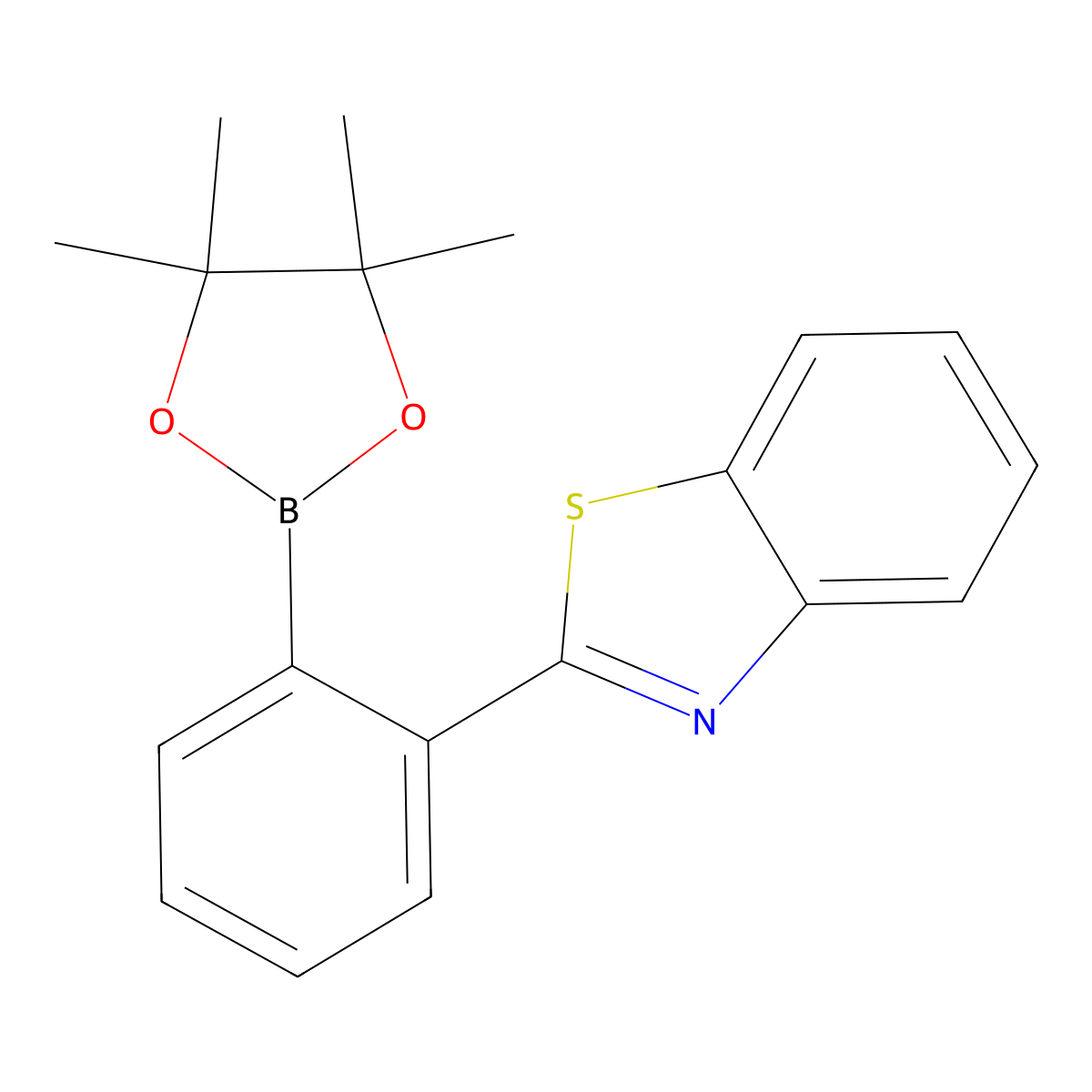 2-(2-(4,4,5,5-Tetramethyl-1,3,2-dioxaborolan-2-yl)phenyl)benzo[d]thiazole molecular structure, CAS 2270983-99-6