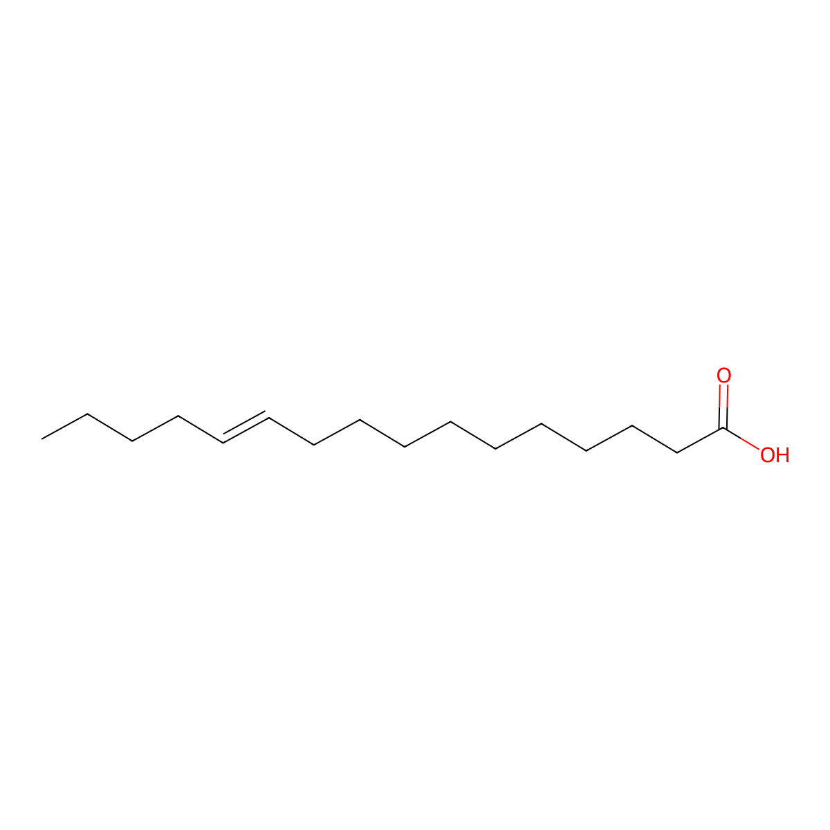 11-Hexadecenoic acid molecular structure, CAS 2271-34-3