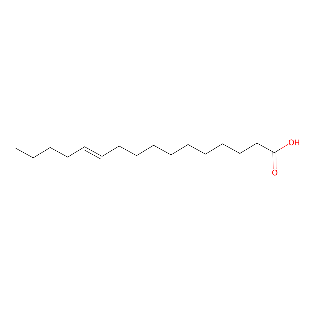 11-Hexadecenoic acid molecular structure, CAS 2271-34-3