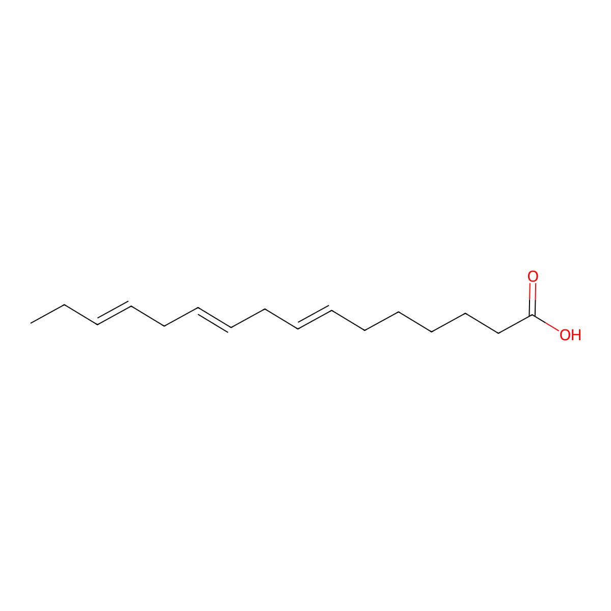 7,10,13-Hexadecatrienoic acid molecular structure, CAS 2271-35-4