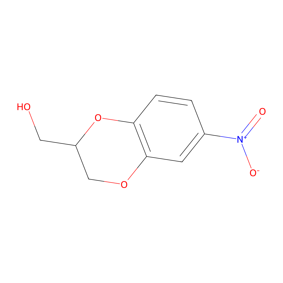 (6-Nitro-2,3-dihydrobenzo[b][1,4]dioxin-2-yl)methanol molecular structure, CAS 2271-72-9