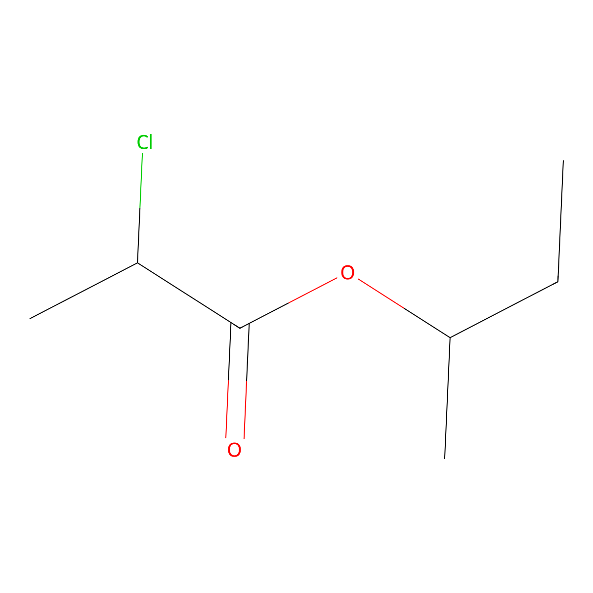 Propanoic acid, 2-chloro, 1-methylpropyl ester molecular structure, CAS 22710-11-8