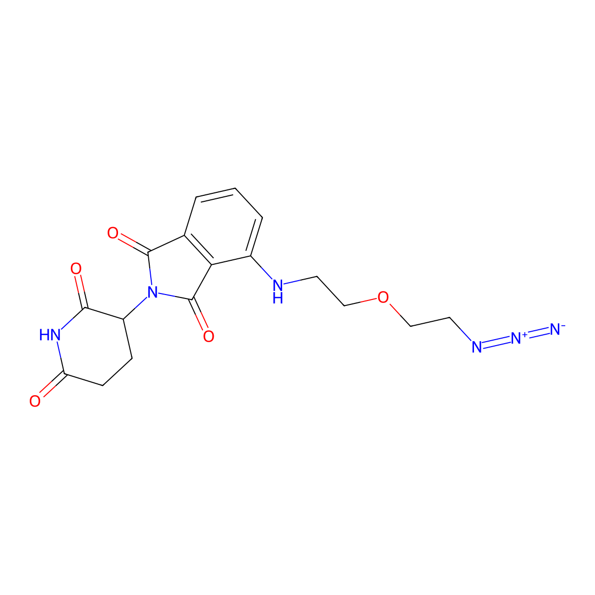 Pomalidomide-PEG1-C2-N3 molecular structure, CAS 2271036-44-1