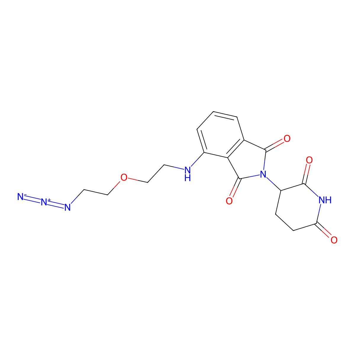 Pomalidomide-PEG1-C2-N3 molecular structure, CAS 2271036-44-1