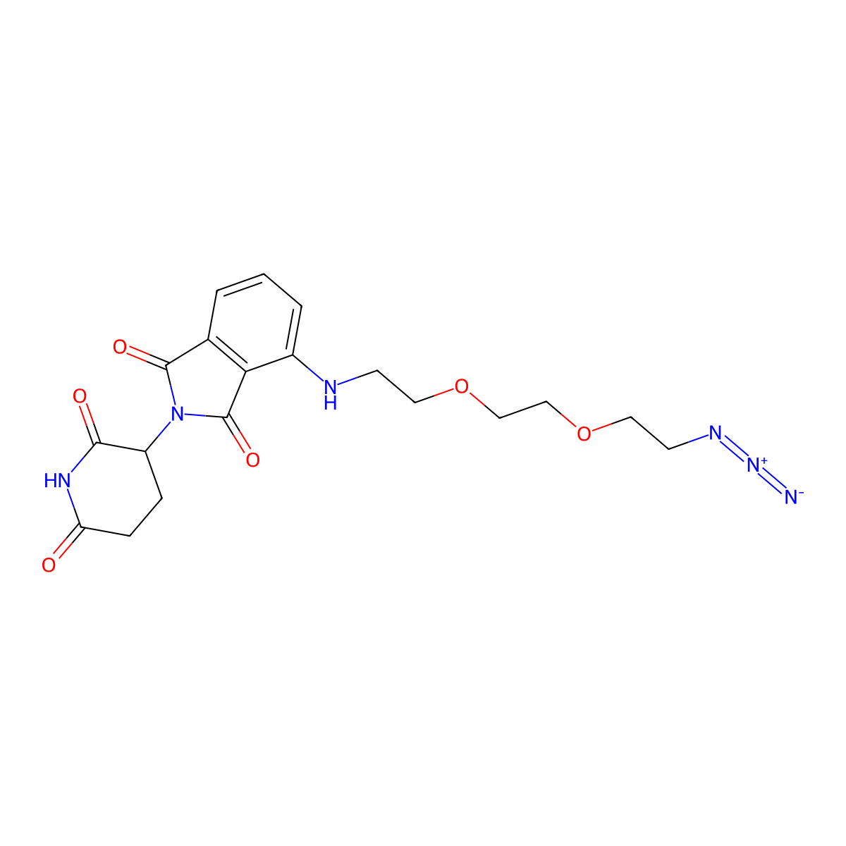 Pomalidomide 4'-PEG2-azide molecular structure, CAS 2271036-45-2