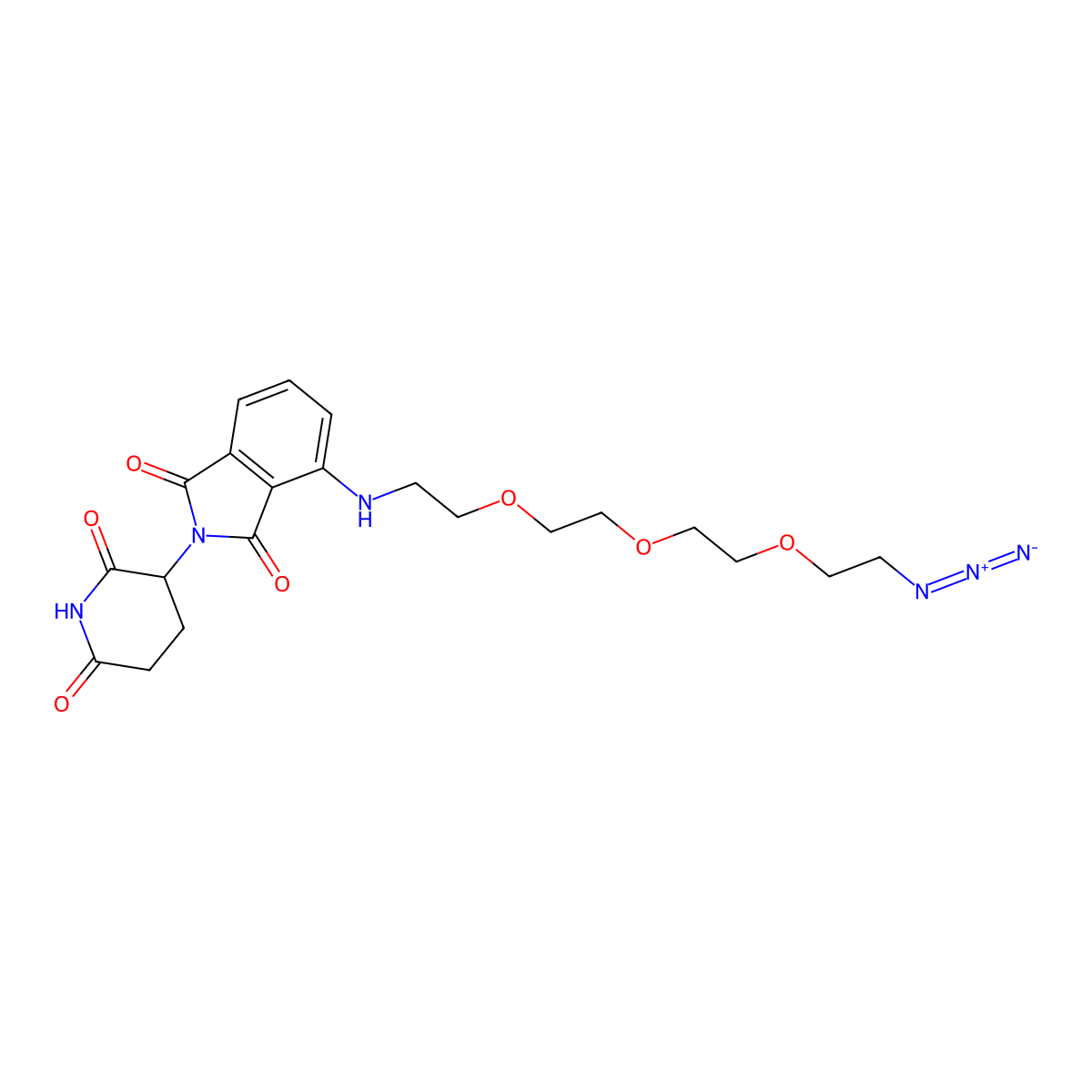 Pomalidomide 4'-PEG3-azide molecular structure, CAS 2271036-46-3