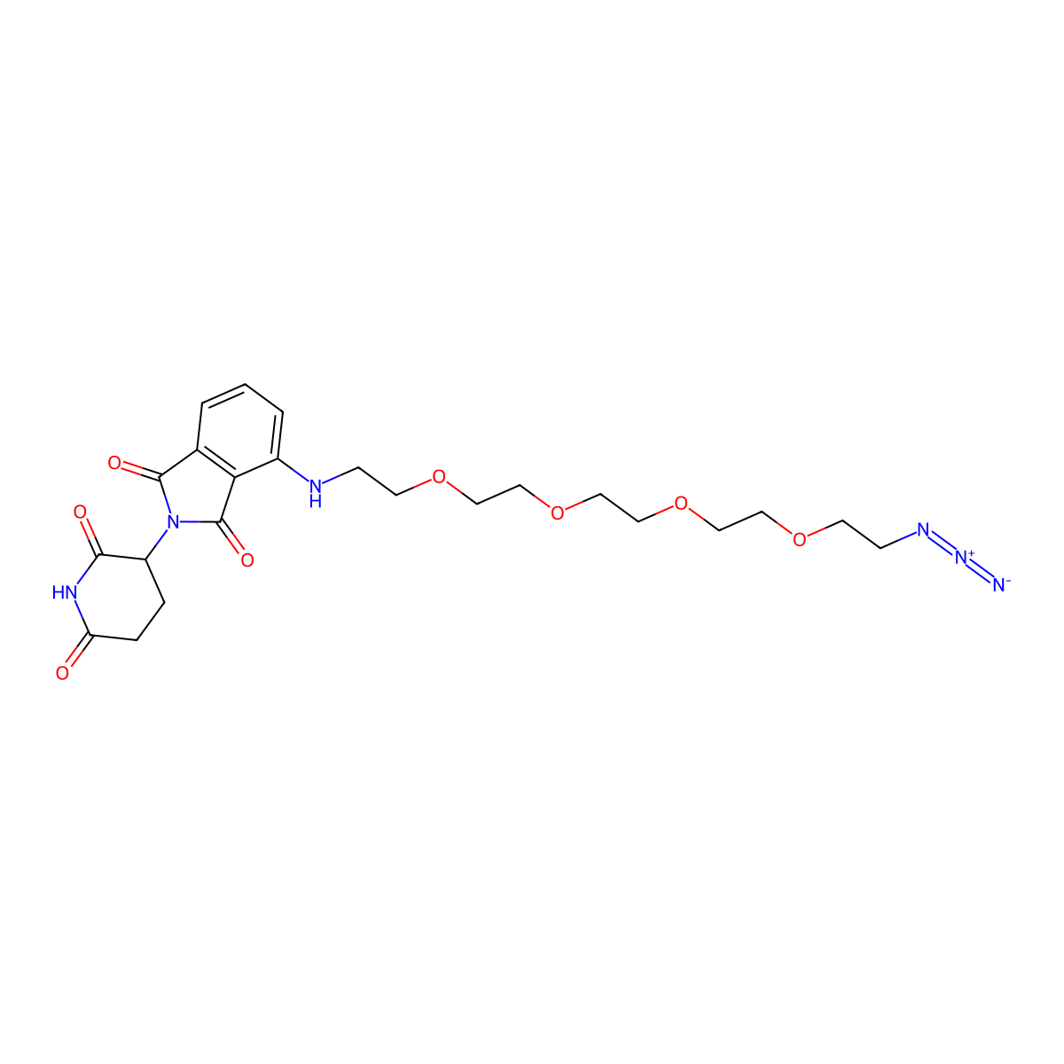 Pomalidomide-PEG4-Azide molecular structure, CAS 2271036-47-4