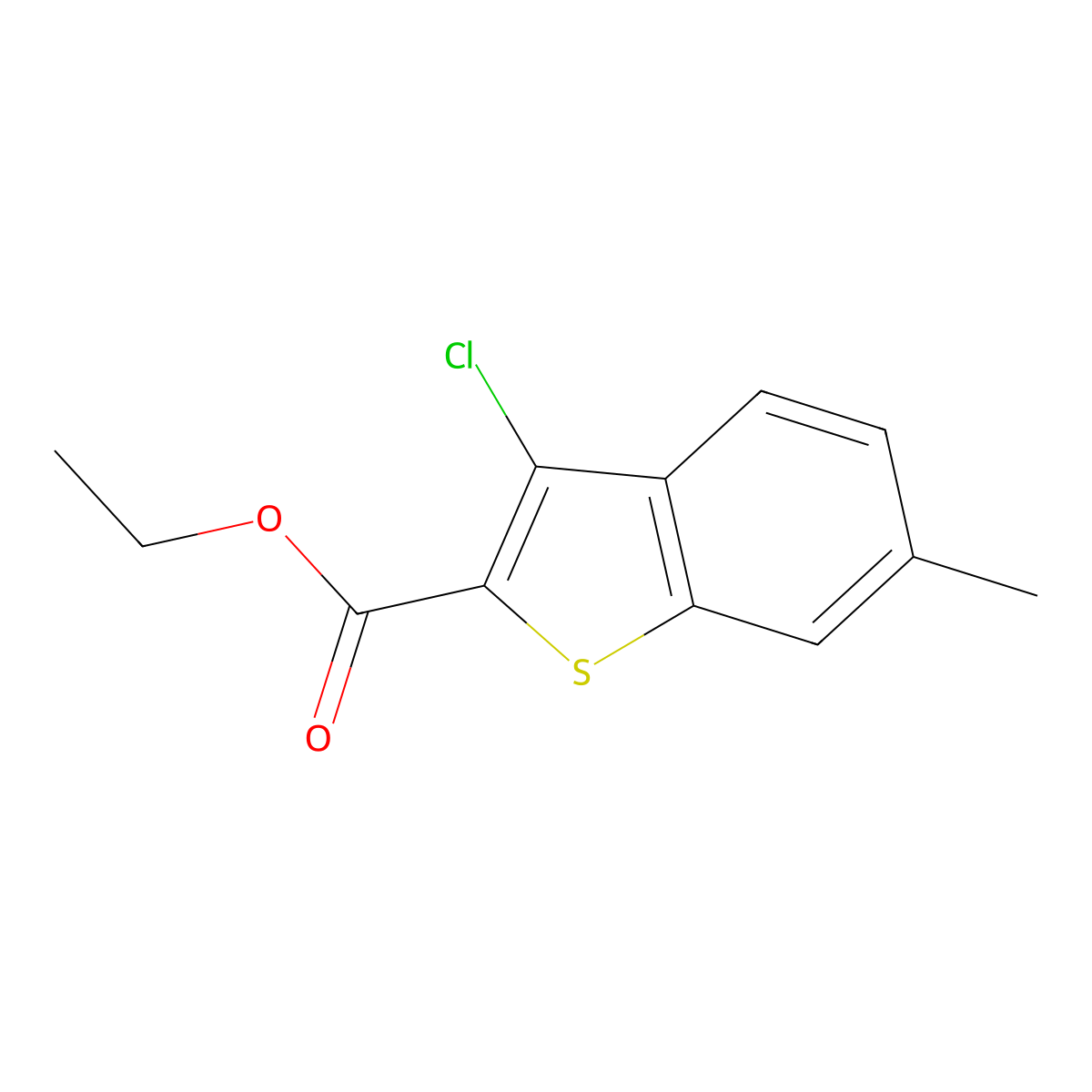 Ethyl 3-chloro-6-methyl-1-benzothiophene-2-carboxylate molecular structure, CAS 227105-00-2