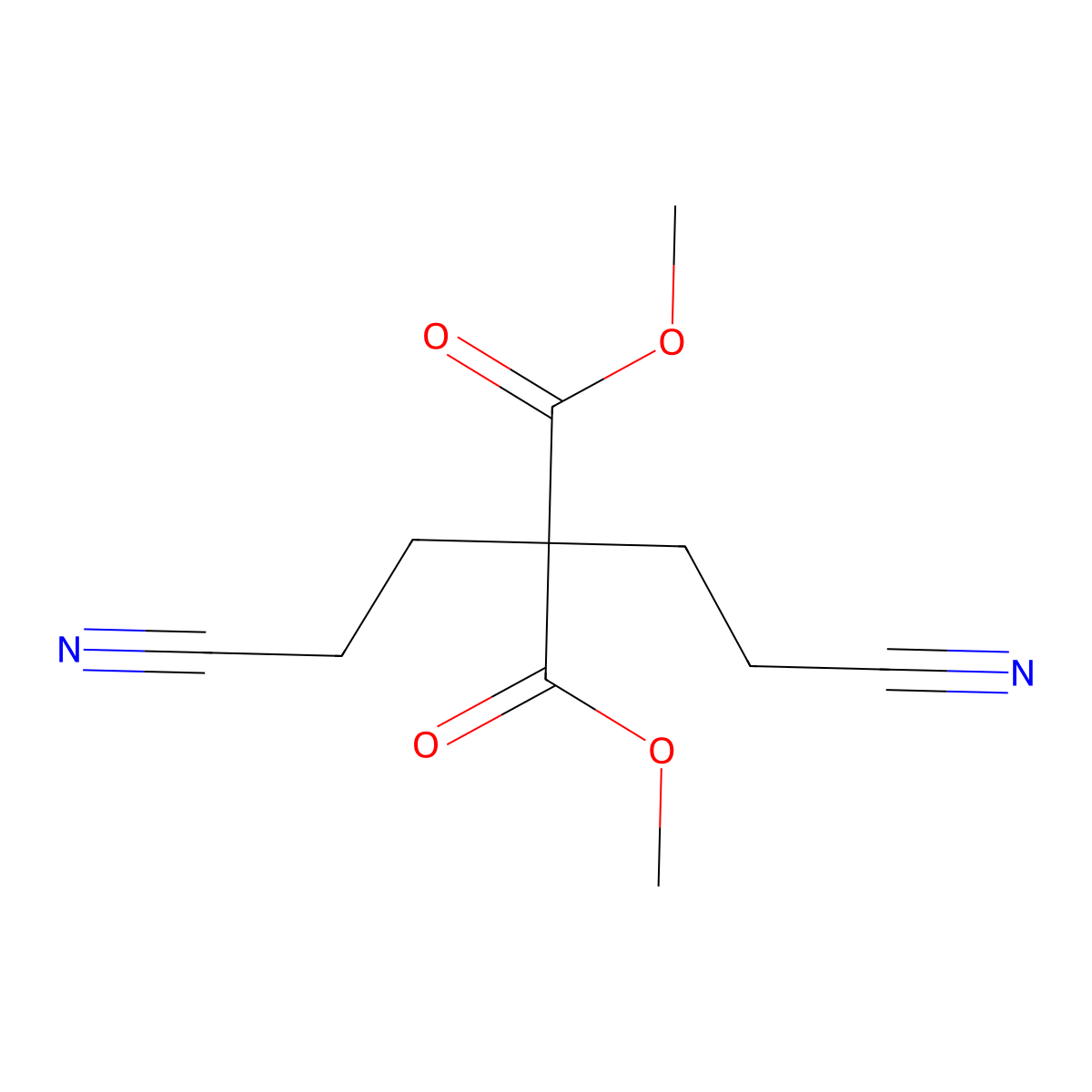 Dimethyl 2,2-bis(2-cyanoethyl)malonate molecular structure, CAS 22711-92-8