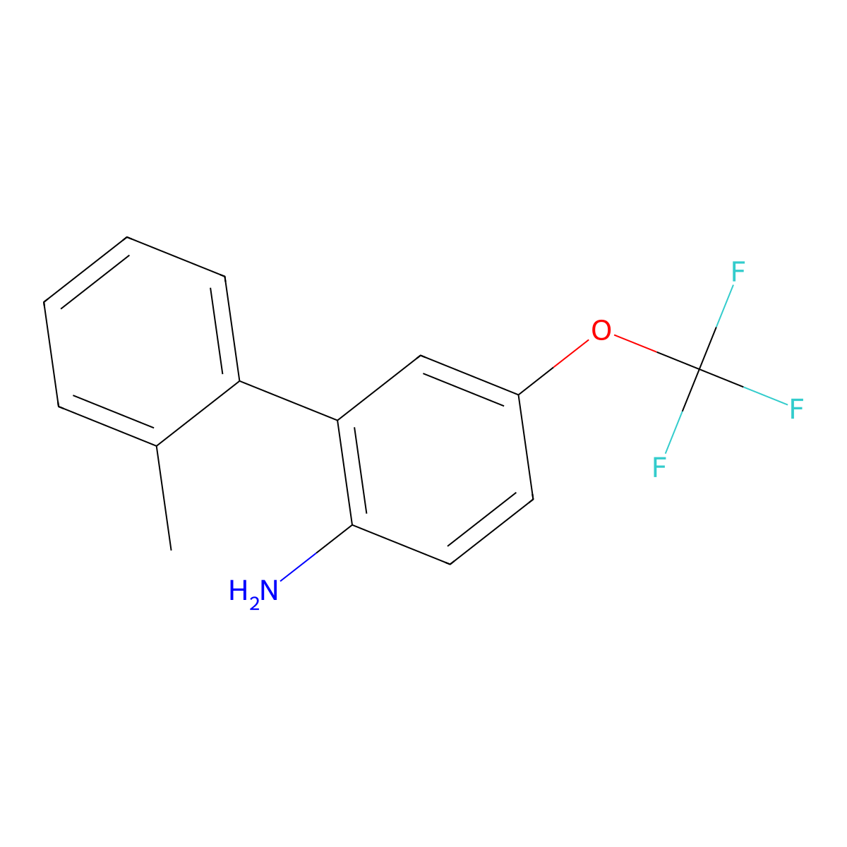 2'-Methyl-5-(trifluoromethoxy)-[1,1'-biphenyl]-2-amine molecular structure, CAS 2271103-89-8