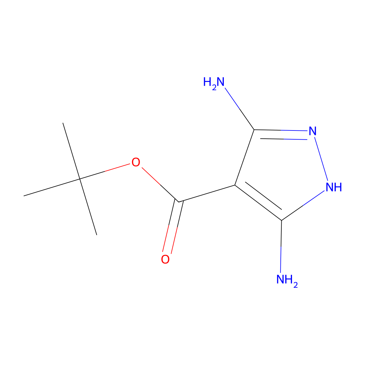 tert-Butyl 3,5-diamino-1H-pyrazole-4-carboxylate molecular structure, CAS 2271119-56-1
