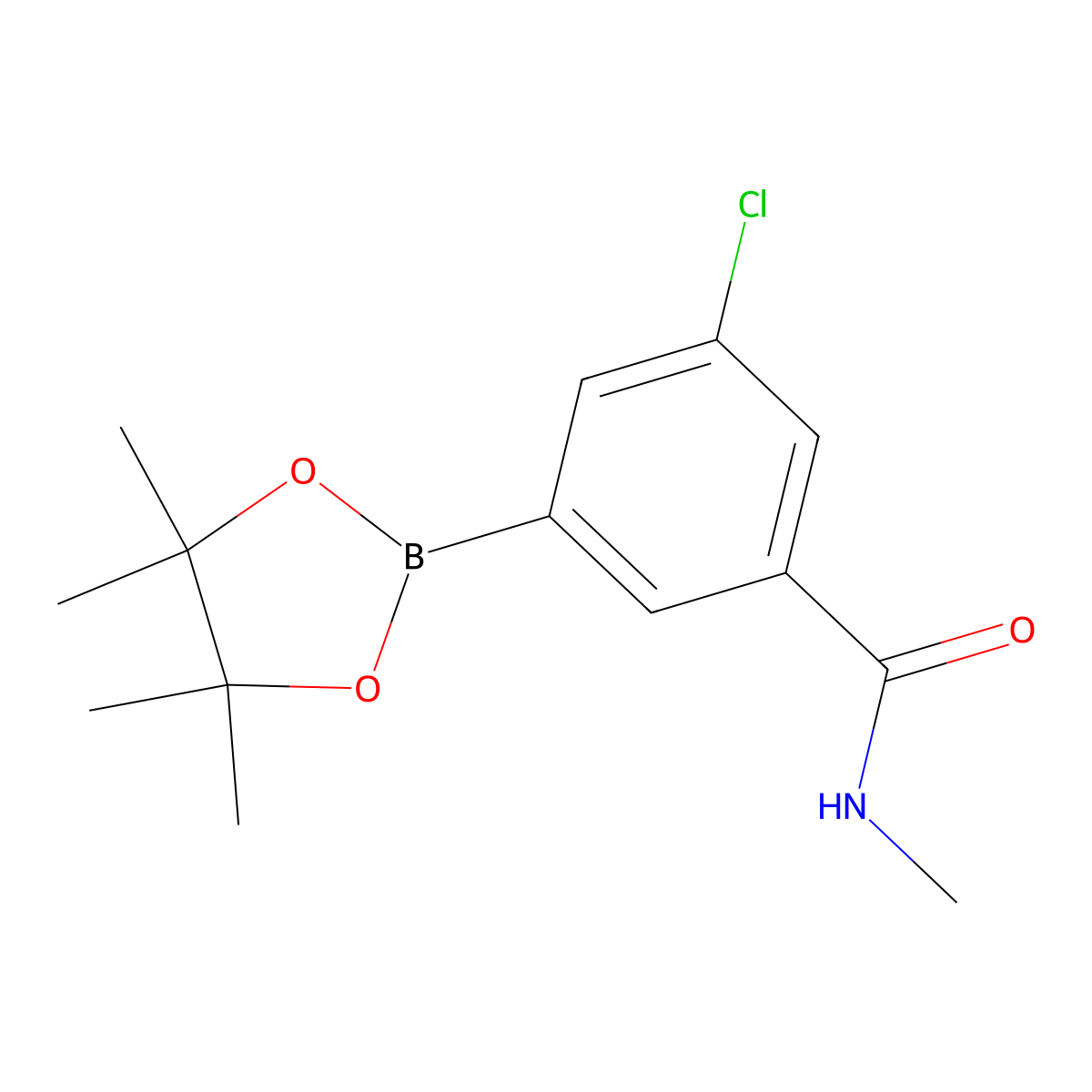3-Chloro-N-methyl-5-(4,4,5,5-tetramethyl-1,3,2-dioxaborolan-2-yl)benzamide molecular structure, CAS 2271133-59-4