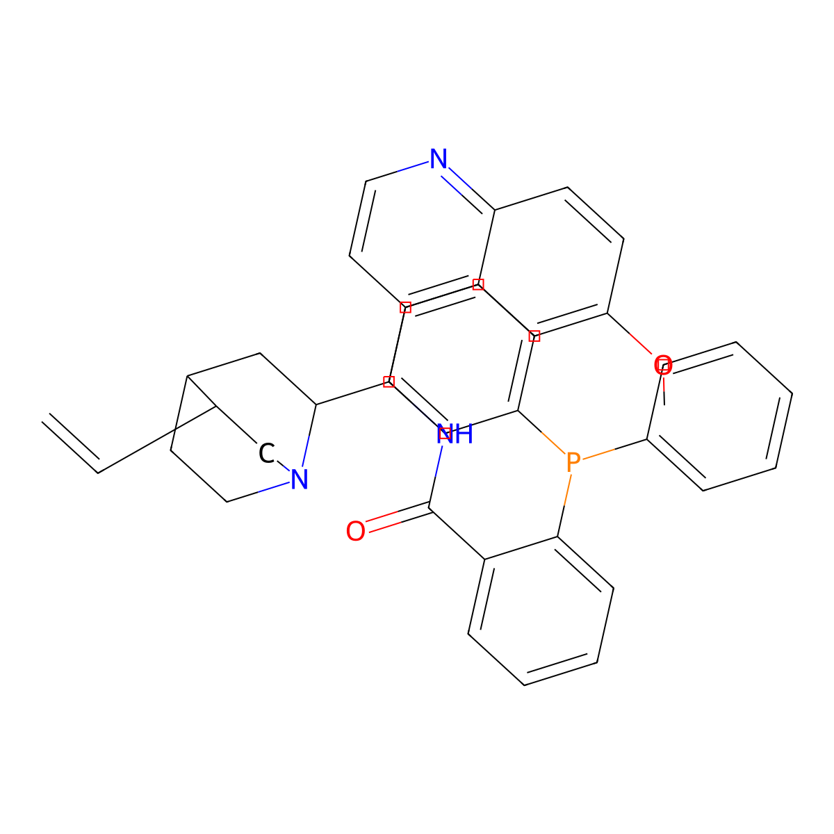 2-(Diphenylphosphaneyl)-N-((R)-(6-methoxyquinolin-4-yl)((1S,2R,4S,5R)-5-vinylquinuclidin-2-yl)methyl)benzamide molecular structure, CAS 2271134-66-6