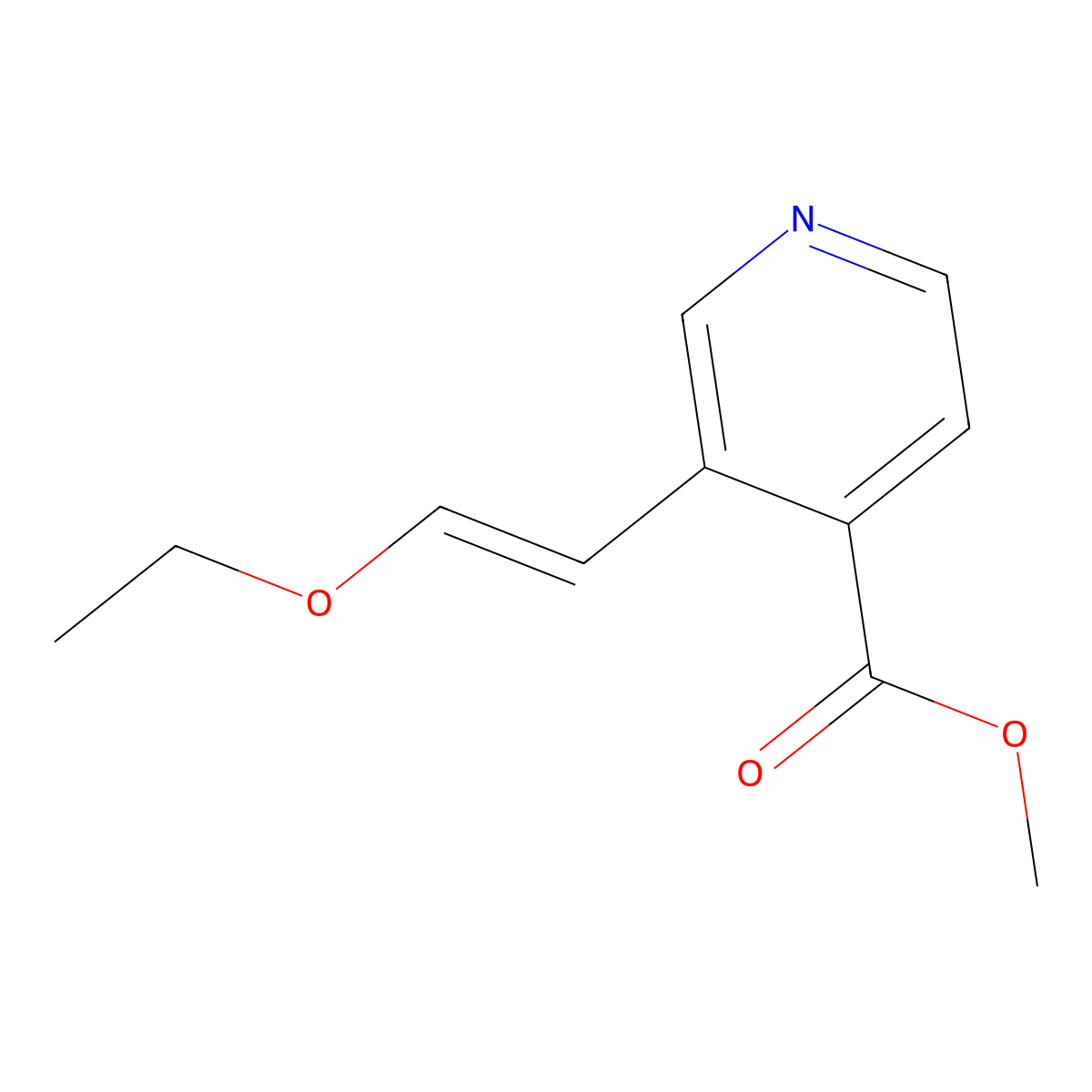 Methyl (E)-3-(2-ethoxyvinyl)isonicotinate molecular structure, CAS 2271162-29-7