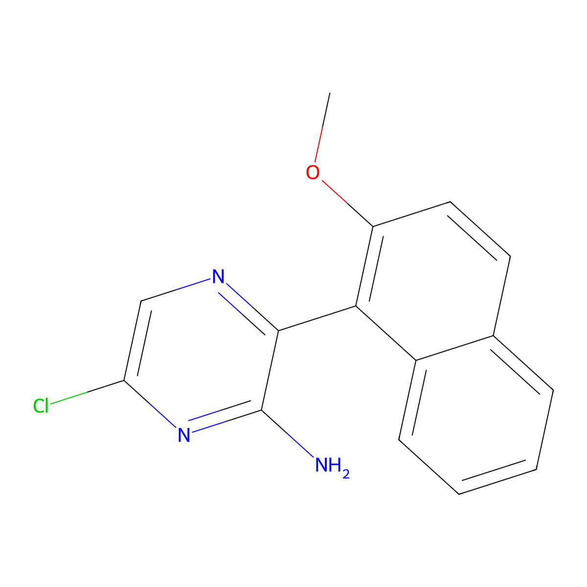 6-Chloro-3-(2-methoxynaphthalen-1-YL)pyrazin-2-amine molecular structure, CAS 2271196-02-0