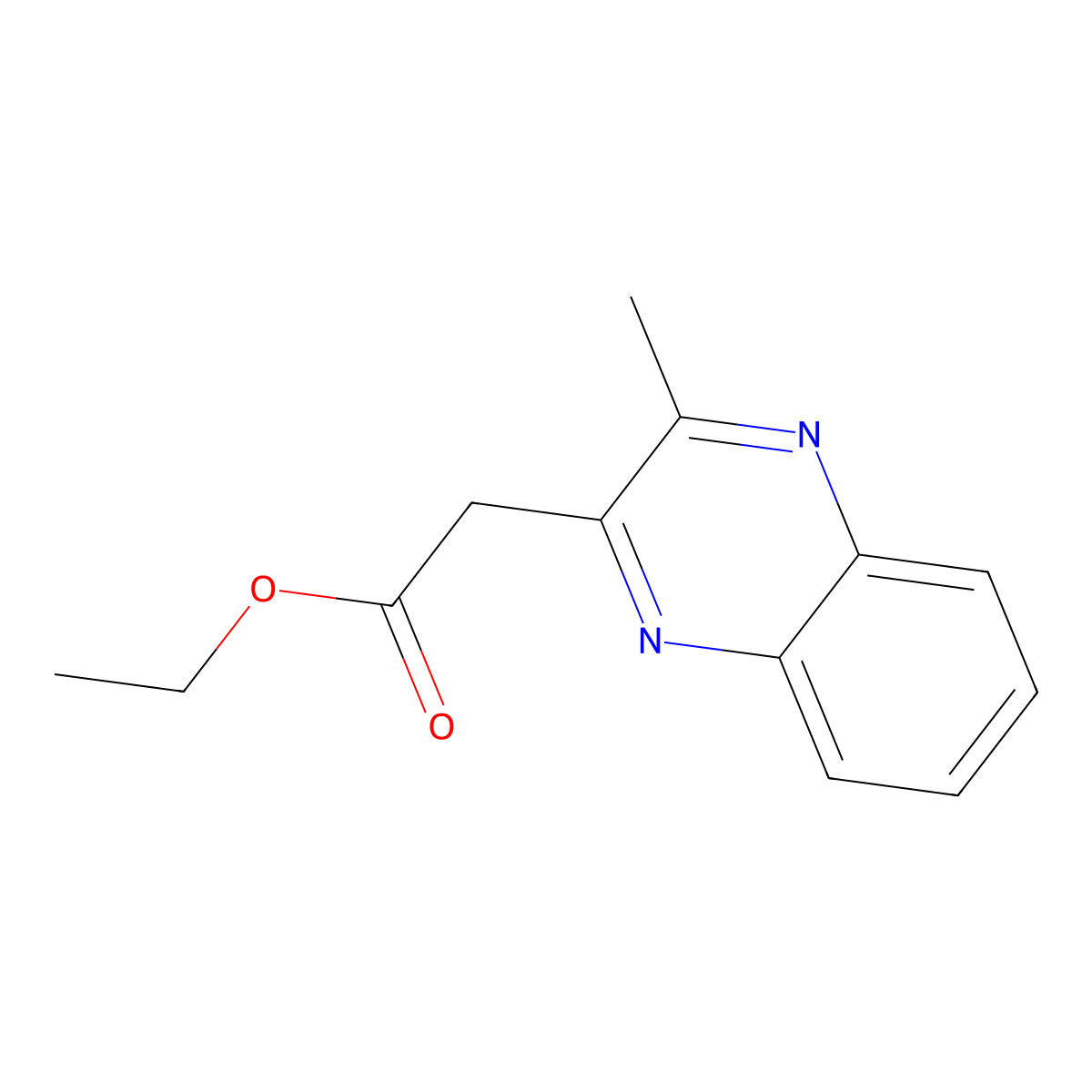 Ethyl 3-methyl-2-(quinoxalin-2-YL)acetate molecular structure, CAS 22712-18-1