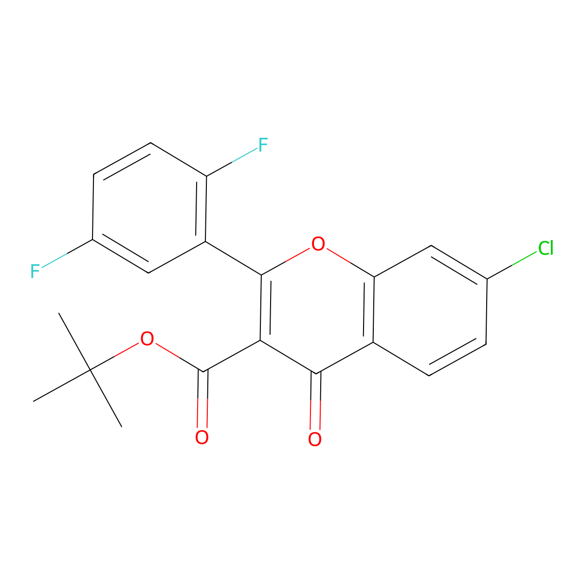 tert-Butyl 7-chloro-2-(2,5-difluorophenyl)-4-oxo-4H-chromene-3-carboxylate molecular structure, CAS 2271216-04-5