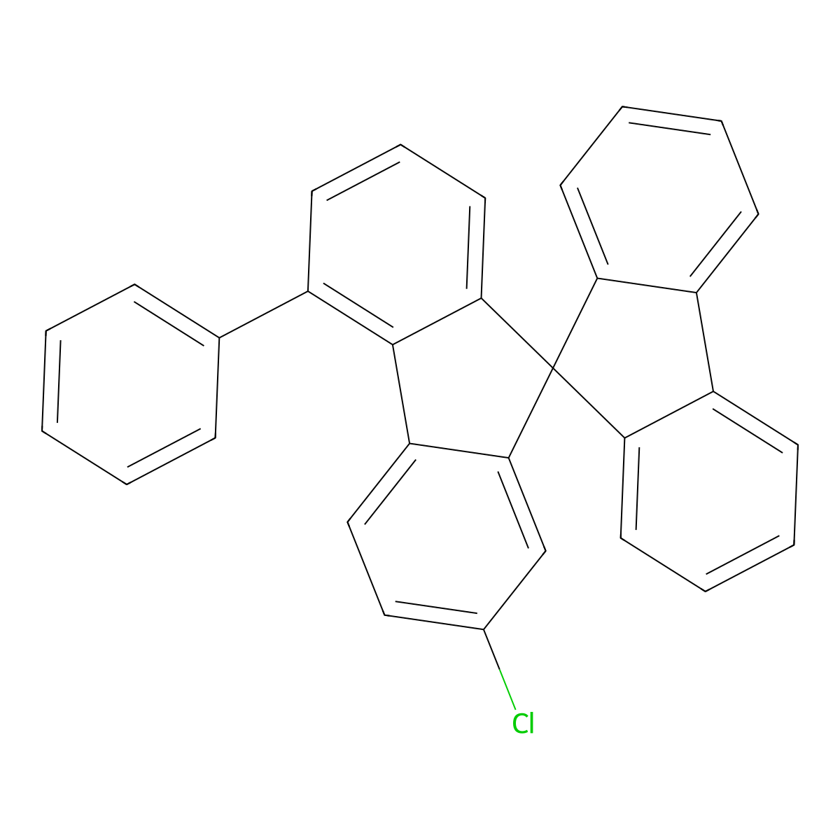 2-Chloro-5-phenyl-9,9'-spirobi[fluorene] molecular structure, CAS 2271227-64-4