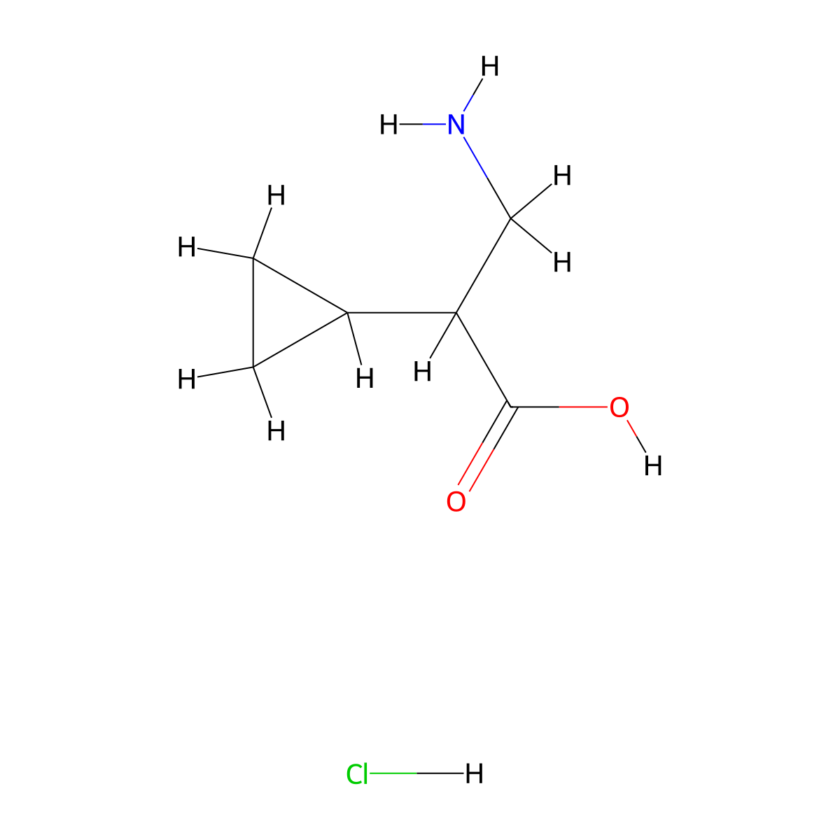 3-Amino-2-cyclopropylpropanoic acid hydrochloride molecular structure, CAS 2271295-90-8