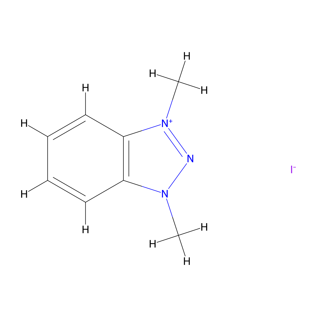 1,3-Dimethyl-1H-benzotriazol-3-ium iodide molecular structure, CAS 22713-35-5