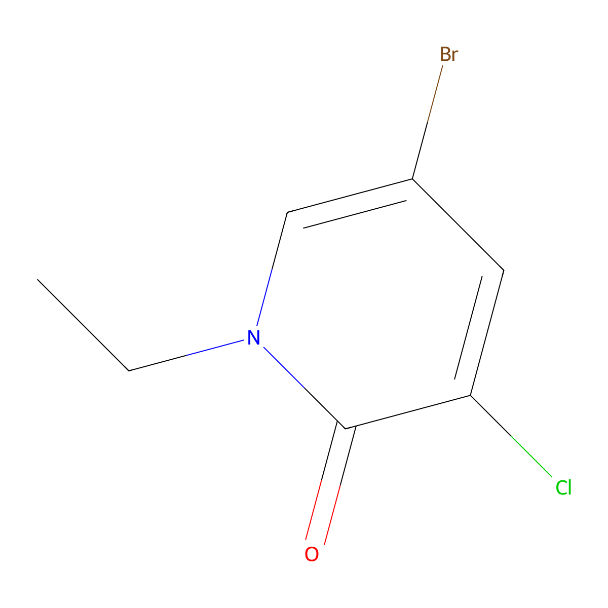 5-Bromo-3-chloro-1-ethylpyridin-2(1H)-one molecular structure, CAS 2271388-67-9