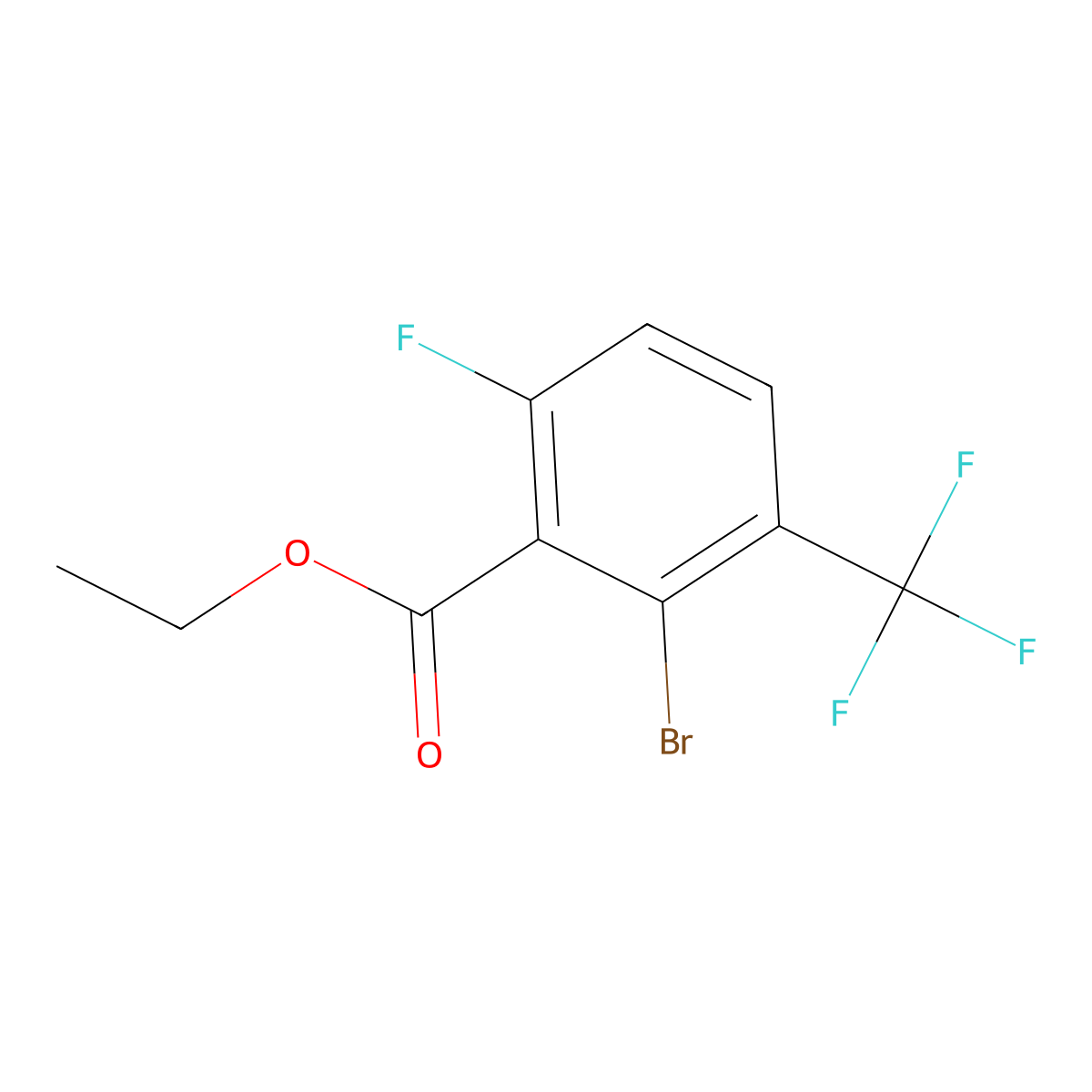 Ethyl 2-bromo-6-fluoro-3-(trifluoromethyl)benzoate molecular structure, CAS 2271442-82-9