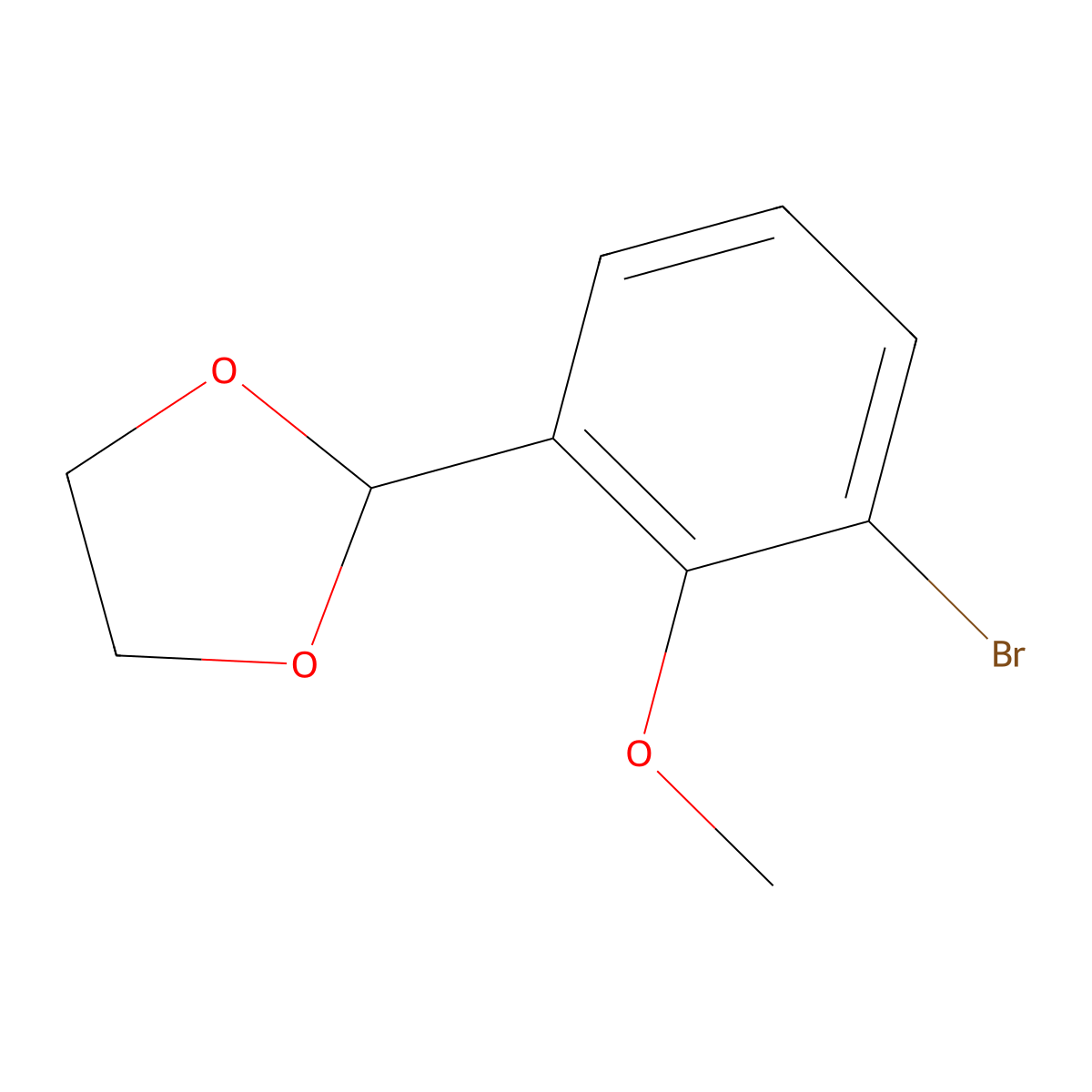 2-(3-Bromo-2-methoxyphenyl)-1,3-dioxolane molecular structure, CAS 2271442-83-0