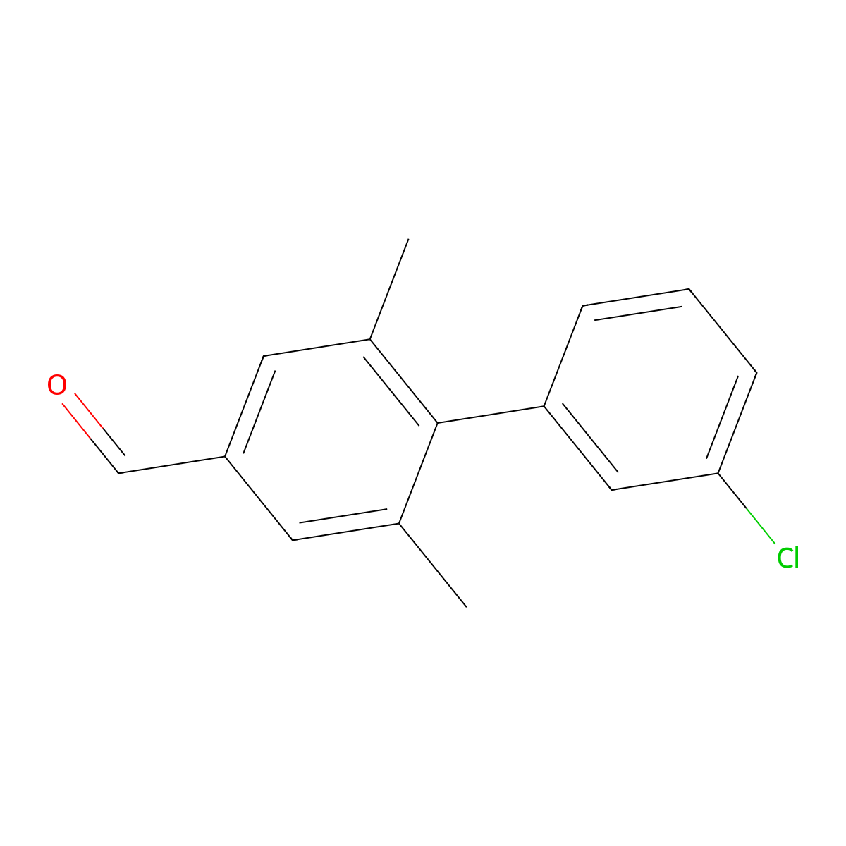 3'-Chloro-2,6-dimethyl-[1,1'-biphenyl]-4-carbaldehyde molecular structure, CAS 2271442-90-9