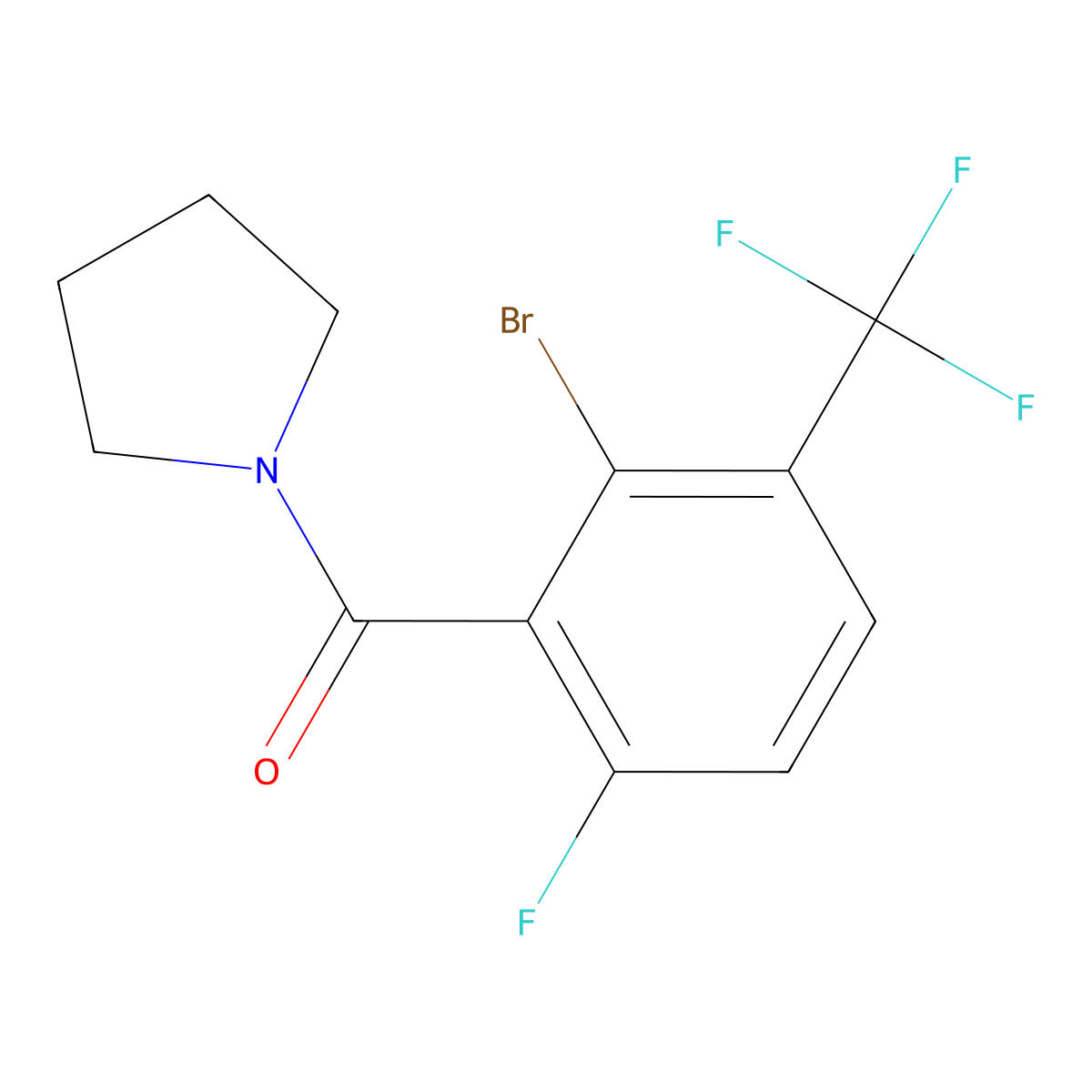 1-[2-Bromo-6-fluoro-3-(trifluoromethyl)benzoyl]pyrrolidine molecular structure, CAS 2271442-91-0
