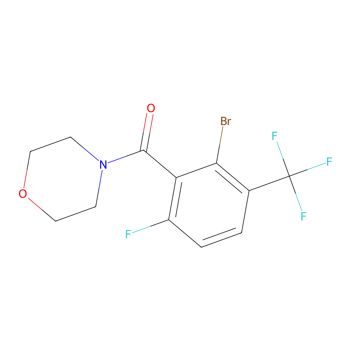 4-[2-Bromo-6-fluoro-3-(trifluoromethyl)benzoyl]morpholine molecular structure, CAS 2271442-93-2