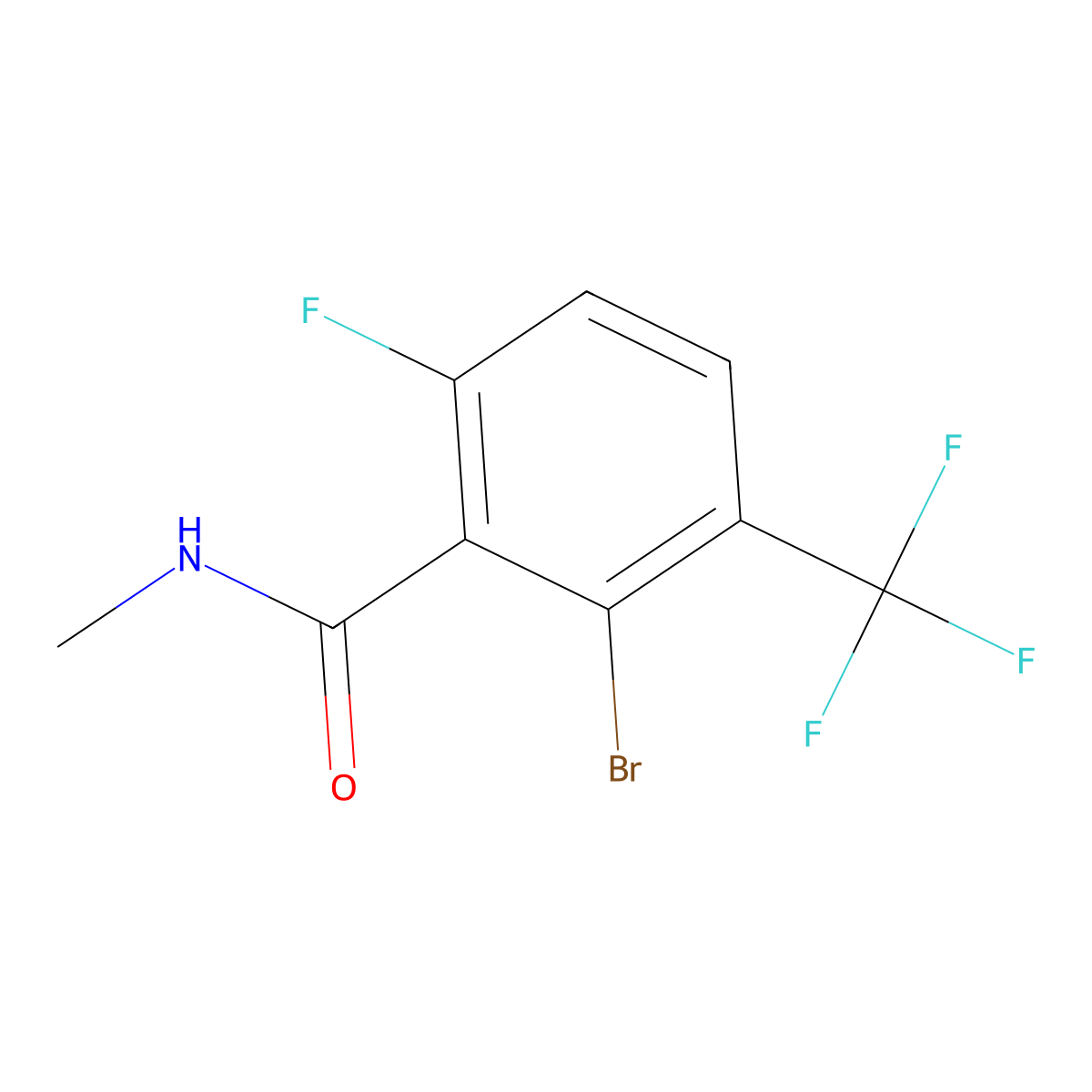 2-Bromo-6-fluoro-N-methyl-3-(trifluoromethyl)benzamide molecular structure, CAS 2271442-94-3