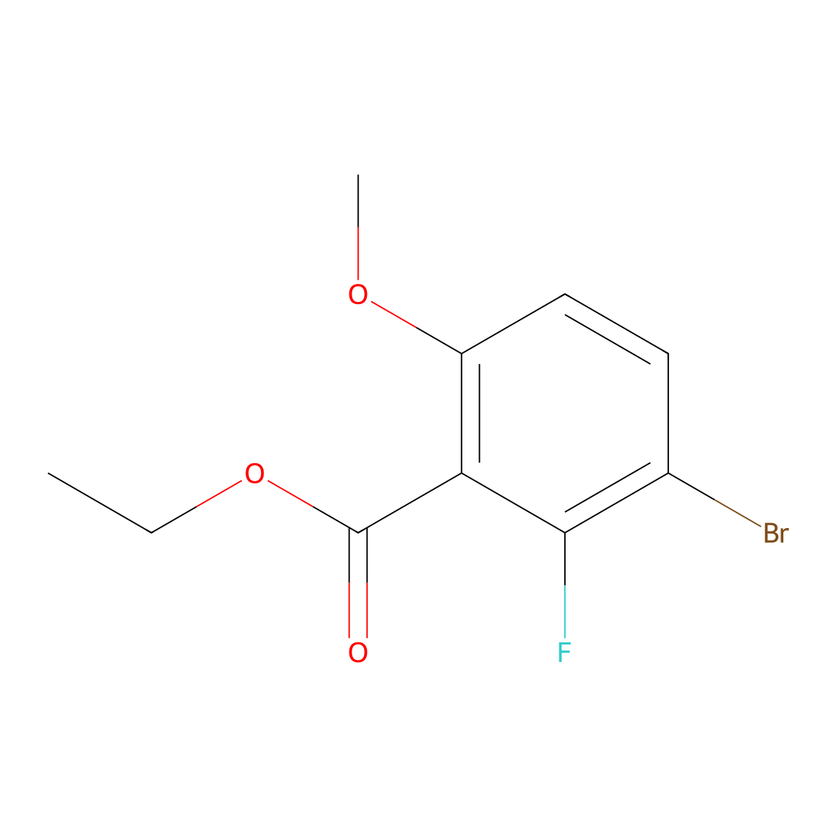 Ethyl 3-bromo-2-fluoro-6-methoxybenzoate molecular structure, CAS 2271443-00-4