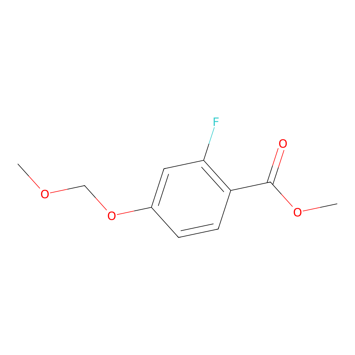 Methyl 2-fluoro-4-(methoxymethoxy)benzoate molecular structure, CAS 2271443-02-6
