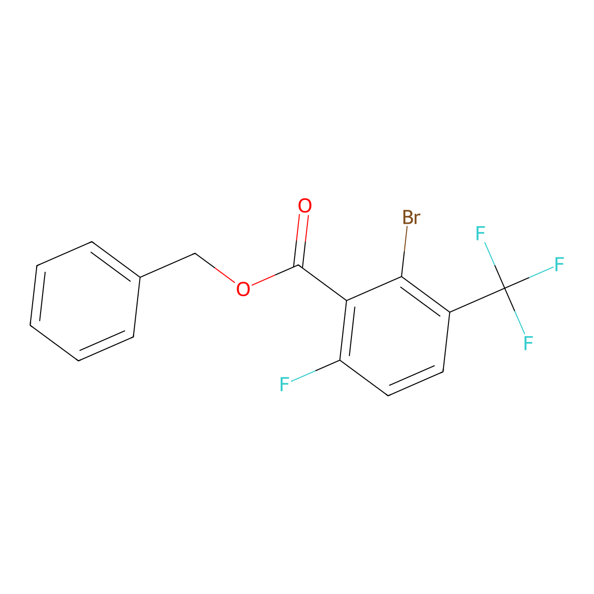 Benzyl 2-bromo-6-fluoro-3-(trifluoromethyl)benzoate molecular structure, CAS 2271443-04-8