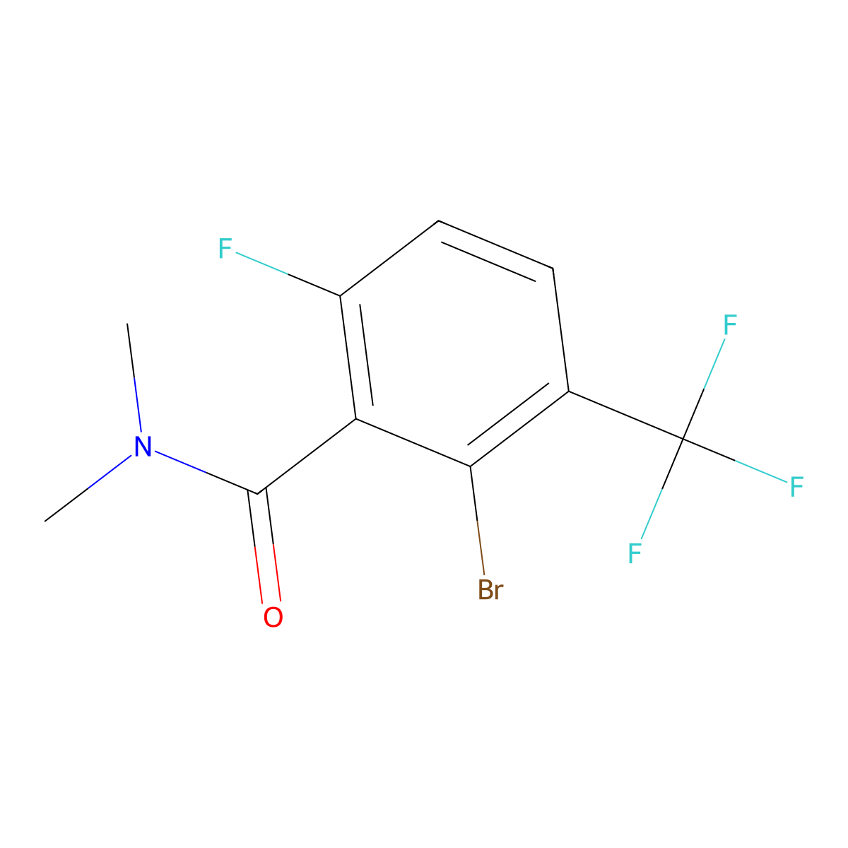 2-Bromo-6-fluoro-N,N-dimethyl-3-(trifluoromethyl)benzamide molecular structure, CAS 2271443-06-0